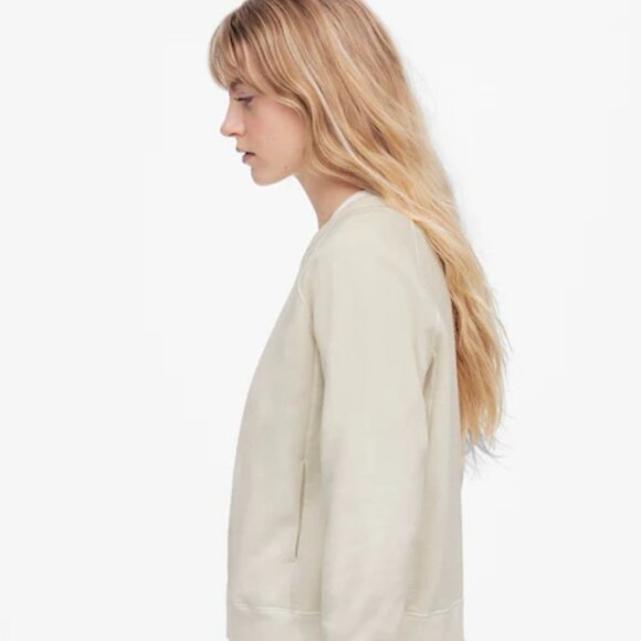NWT Madewell Garment-Dyed Crewneck Sweatshirt in Parchment - Size: Medium - Picture 9 of 13